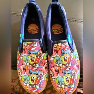 Colorful Sponge Bob Sneakers with Slip-On Design Men or Women's